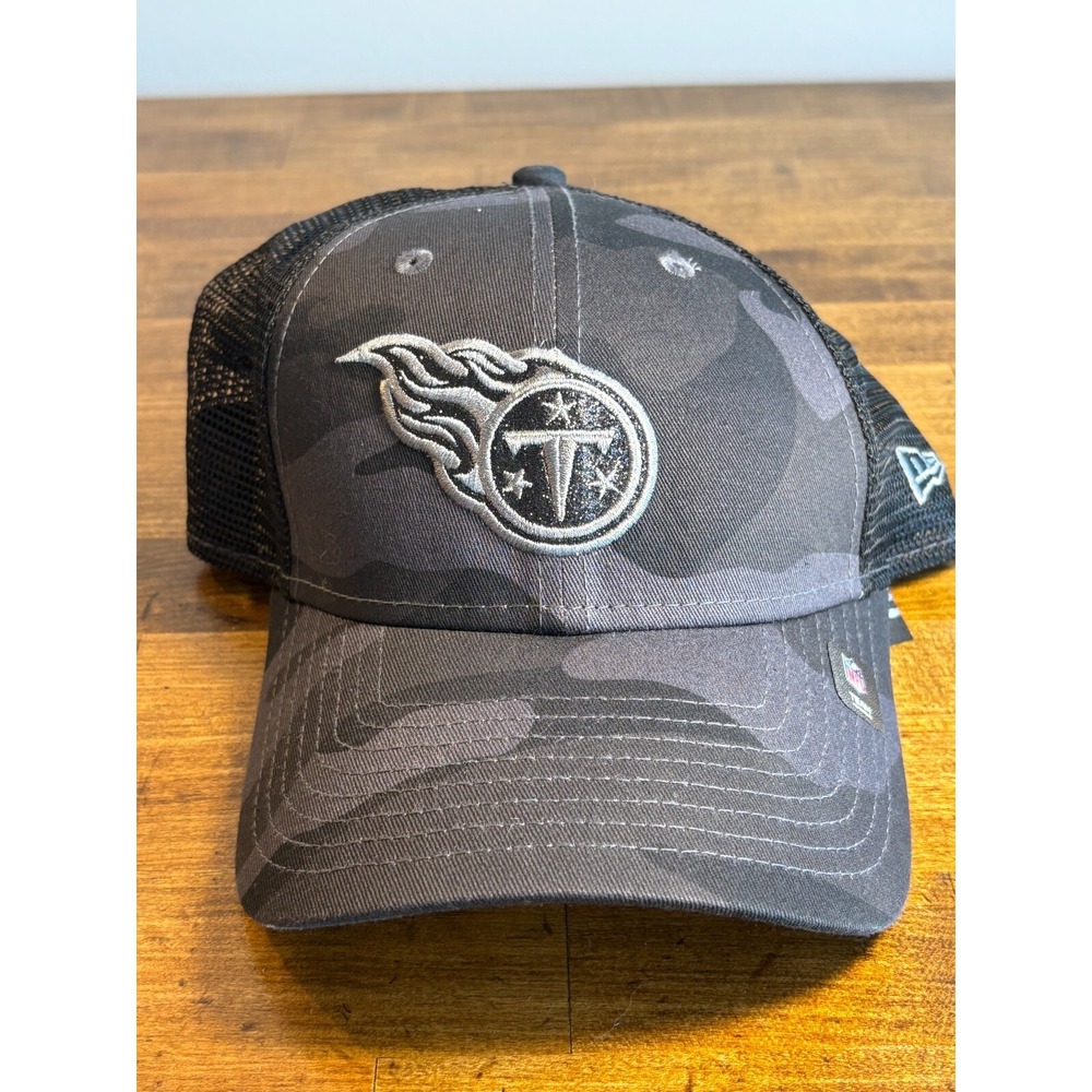 Womens Tennessee Titans New Era 9FORTY Snapback Hat Black Camo Mesh Cap